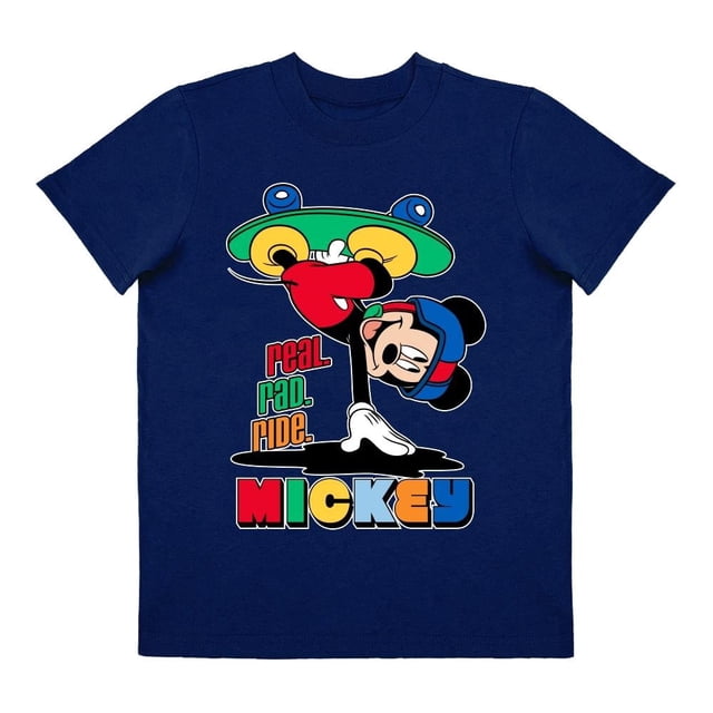 Playera Para Niño Disney Mickey Mouse Cuello Redondo Manga Corta Talla 10 Azul Marino