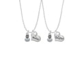 thumbnail image 2 of Delight Jewelry Silvertone Mini 2-D Snowman Mother & Daughter Heart Necklaces (Set of 2), 19"+2", 2 of 4