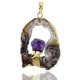 thumbnail image 1 of Colgante irregular de de amatista natural hecho hueco para collar joyería de bricolaje Yinane Colgante, 1 of 8