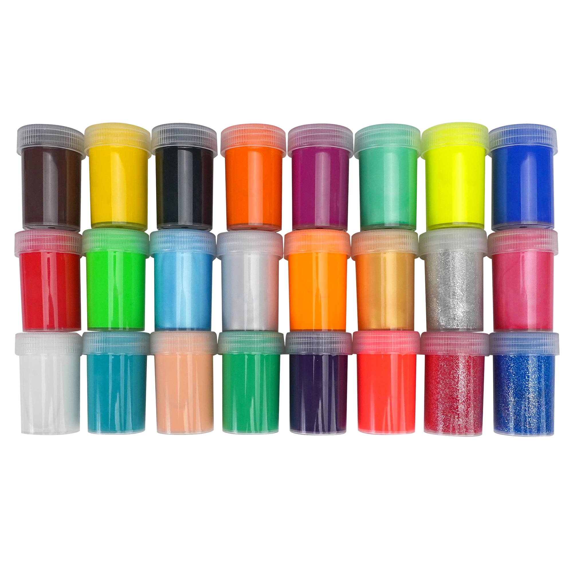 Hello Hobby Washable Tempera Paint, Safe & Nontoxic, Primary & Deluxe Colors, 24 Pack