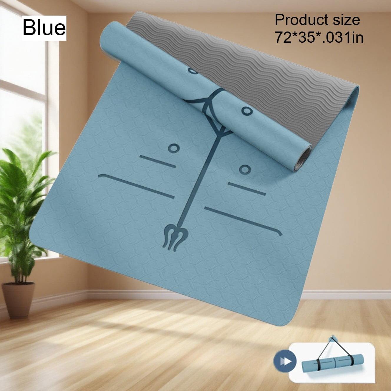 Oversized for Yoga Mat for Both Genders, Extra Cushioned TPE Fitness Mat for Home Workouts, Non-Slip, Exercise Mat for Yoga, Pilates, Stretching, And Meditation