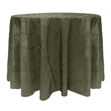 

Ultimate Textile (10 Pack) Embroidered Pintuck Taffeta 126-Inch Round Tablecloth Aspen Mist
