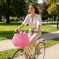 thumbnail image 4 of XINGAG Bike Basket, Front Bicycle Basket, Wicker Bike Front Basket, Rattan Woven Scooter Basket with Adjustable Straps for Adult Boys Girls Outdoor Riding, 4 of 7