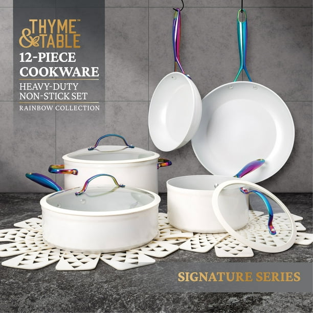 Free Shipping! Thyme & Table 12-Piece Ceramic Cookware Set, Cream