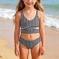 thumbnail image 2 of Laipiong Girls Two Piece Swimwear 2026 Hawaiian Fashion Stripe Print Summer Bikini Tankini Swimsuit for Youth Kids Beach Vacation Bathing Suits, 2 of 8
