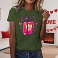 thumbnail image 2 of T-shirt Femme Saint-Valentin 2026 Mode Manches Courtes Col Rond Cœur Graphique, 2 of 4