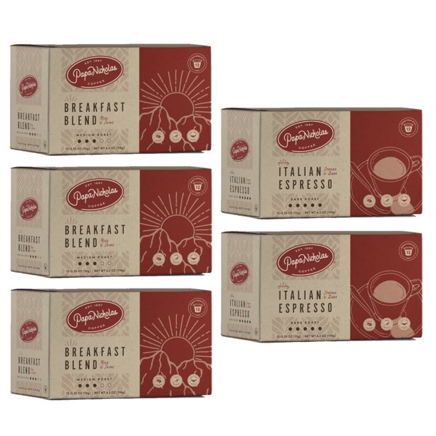 PapaNicholas Coffee Single Serve Coffee Cups, Fits Keurig K Cup Brewers