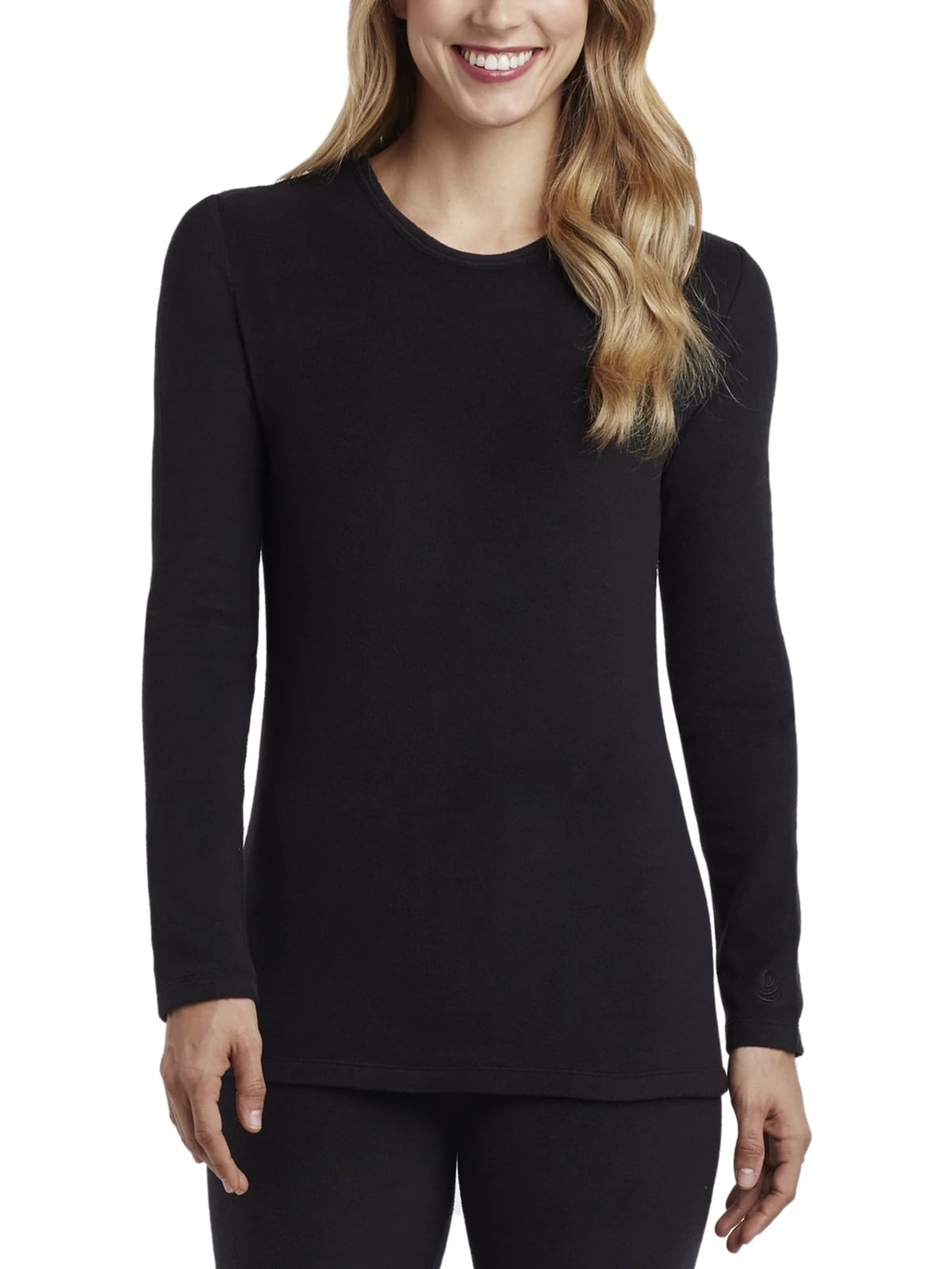 cuddl duds long sleeve crew with thumb holes