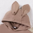 thumbnail image 4 of Easter Toddler Girl Outfit Baby Boys Girls Long Sleeve Solid Easter Rabbit Ear Romper Kids Jumpsuit Easter Outfit Baby Boy Brown 12 Months-18 Months, 4 of 7