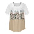 thumbnail image 4 of Fiudx Ofertas Flash Del Día Solo En Línea Camisa Superior Informal de Manga Corta con Estampado Informal Ya La Moda para Mujer, 4 of 5