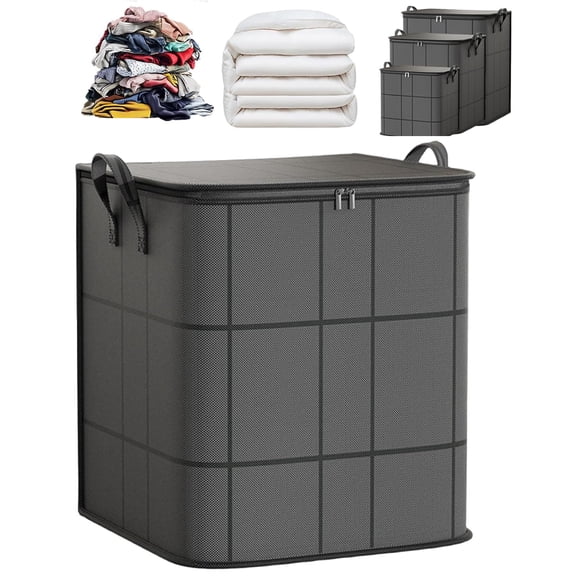 110L/140L/180L Spacious Moving Storage Bin, Extra Large Capacity Storage Bags, Foldable Zippered Organizer for Quilts, Clothes, Bedding and Moving Day