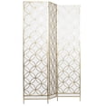 thumbnail image 6 of DecMode Brass Metal Geometric Hinged Foldable Partition 3 Panel Partition Room Divider Screen, 57" x 1" x 79", 6 of 11