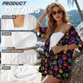 thumbnail image 6 of FKEKYI Colorful Dog Paw Print Women's Short Set 2 Pcs for Summer Open Front Top & Shorts with Elastic Waist Lightweight Beach Set Resort Wear for Home Lounging, M, 6 of 7