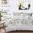 thumbnail image 4 of Green Brown Botanical Bedding 3 Piece Duvet Cover Set Twin Size, Farmhouse Eucalyptus Leaves Soft Microfiber Comforter Cover with Zipper Closure & Pillowcases, Wrinkle & FadeResistant Quilt Cover, 4 of 9