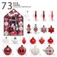 thumbnail image 2 of Adornos de Esferas para Árbol de Navidad, Bolas de Navidad Inastillables con Lazo para Colgar, Bolas de Delicada Pintura y Brillante para Decoración(Rojo y blanco)(), 2 of 5