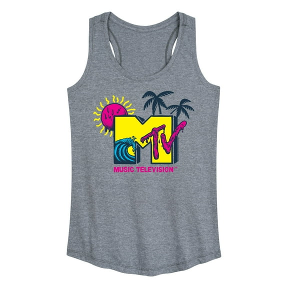 MTV - Beach Wave MTV Logo - Women's Racerback Tank Top