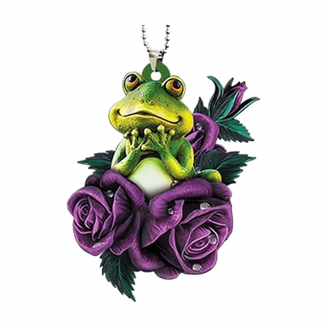 Colgante de Coche de Rana de Navidad | Decoración del espejo retrovisor • Adorno navideño clásico • Llavero de mochila de felpa • Accesorio festivo verde | Regalo de recuerdo de invierno único