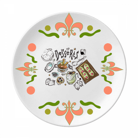 

Desserts Chocolate Strawberry France Flower Ceramics Plate Tableware Dinner Dish