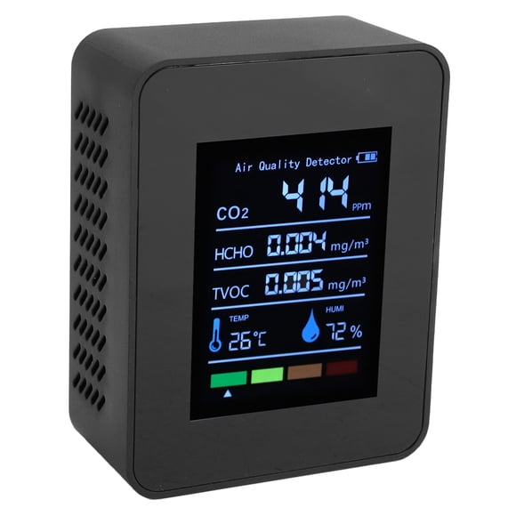 Air Quality Detector, CO2 TVOC HCHO Detector, 5 in 1 Indoor Air Quality Tester Meter, Portable with Digital Screen, for Home Office Car Travel