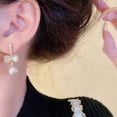 thumbnail image 4 of HomeKingdee Fashion Silver-Plated Zircon Bow Pearl Earrings - Elegant Design for Women for Party Wedding Birthday Gift, 4 of 9
