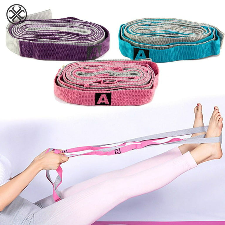 Luxtrada Multi-Grip Stretch Strap, Yoga Stretching & Flexibility Stretch  Belt for Exercise Gym Fitness, Blue