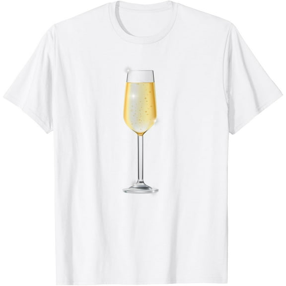 Champagne Glass Cool Drink Wine Lover Drinking Men Women T-ShirtMen and women, White T-shirt, size: Extra large