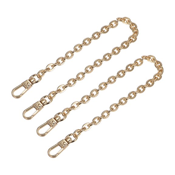 Uxcell 8"x0.24" Purse Chain Strap, 2Pack Purse Handle Shoulder Bag Replacement Strap(Gold)