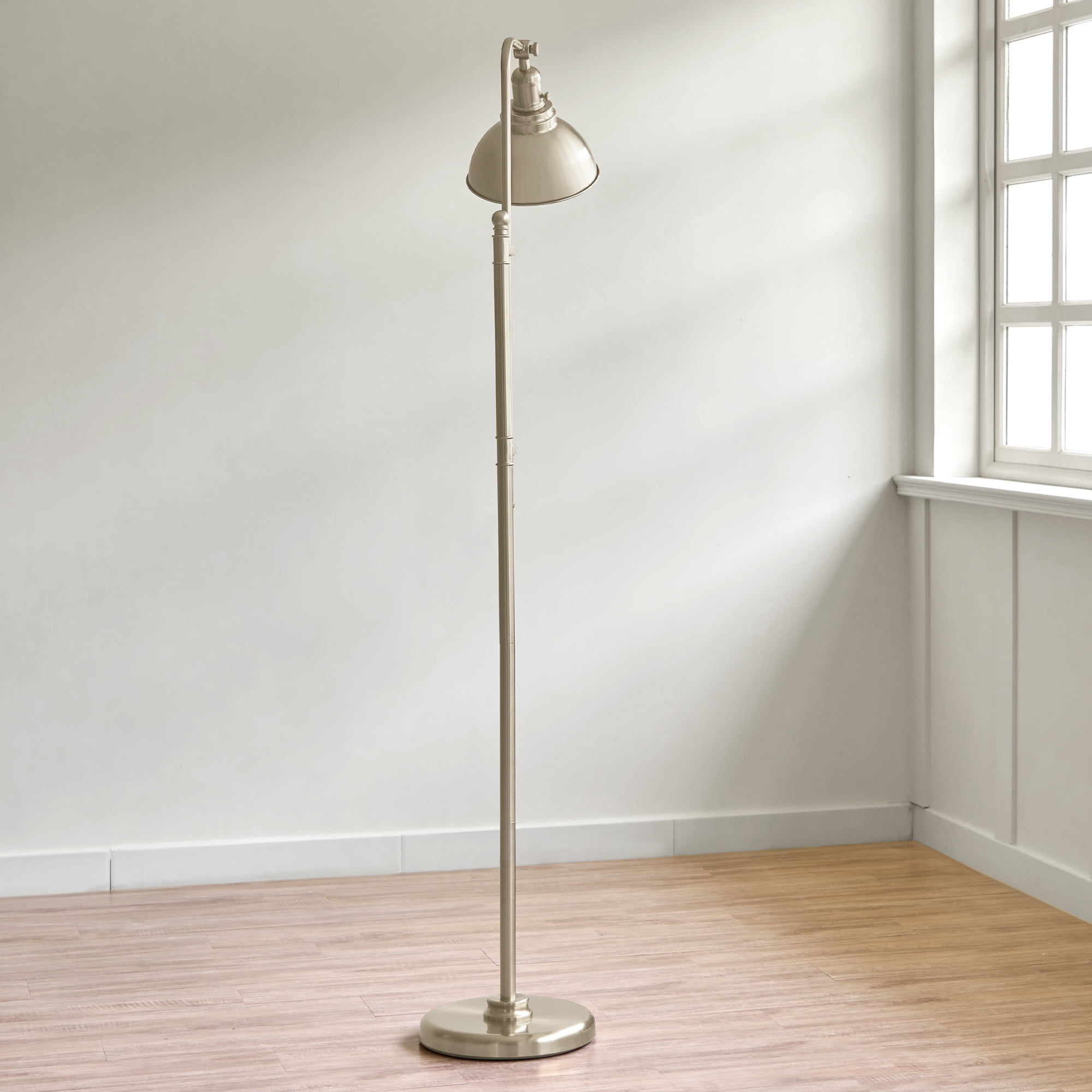 Bestco 65" Vintage Metal Floor Lamp Adjustable Standing Lamp for Living Room Nickel