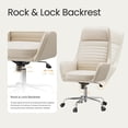 thumbnail image 4 of COLAMY High Back Office Chair Executive Desk Chair Ergonomic Leather Computer Chair with Rocking Function and Padded Arms, Swivel Modern Task Chair, Beige, 4 of 9