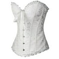 thumbnail image 4 of SnnmBlm Women's Bustier Corset Lace Up Boned Overbust Bustier Top White 2XL, 4 of 4