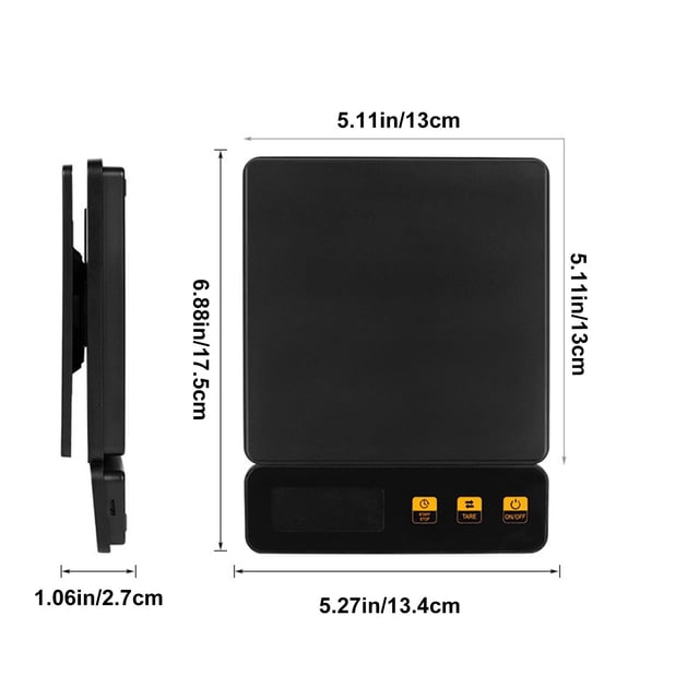 Yatlte Mini Coffee Scale with Timer, Accurate Scale for Espresso and Pour-Over Coffee, Portable Digital Kitchen Scale with Automatic Timing-Black