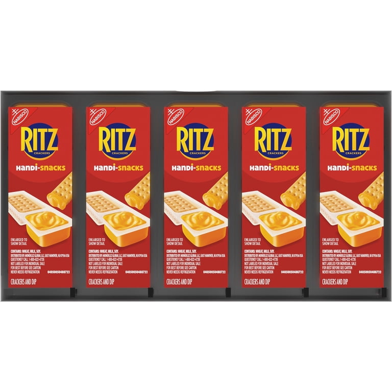 RITZ Handi-Snacks Crackers And Cheese Dip, 0.95 Oz Packs, 30 Count Box