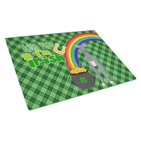

Gray Italian Greyhound St. Patrick s Day Glass Cutting Board Large 12 in x 15 in