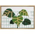 thumbnail image 3 of PixonSign Framed Canvas Print Wall Art Jungle Shield Leaves Nature Plants Photography Modern Art Contemporary Colorful Multicolor Ultra for Living Room, Bedroom, Office - 16"x24" Natural, 3 of 5