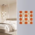 thumbnail image 4 of Yayeee Toggle Light Switch Wall Plate 2-Gang 4.56"x4.48" Decorative Outlet Cover, Orange Geometric Circles, 4 of 7