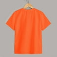 thumbnail image 4 of Povozer Girls Short Sleeve Oversized T Shirts Girls Shirts Short Sleeve Soft Cotton T-Shirts Plain Tees Tops Clothes for Kids for 5-6 Years,Orange, 4 of 4