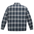 thumbnail image 7 of WenVen Men's Flannel Plaid Slim Fit Long Sleeve Shirt with Front Pockets（Navy,S), 7 of 7