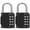 Side combination lock-Black, variant on 2PCS red code lock, used for waterproof padlock of 4-position outdoor lockers, suitable for schools, gymnasiums, sports venues, fences, tool boxes, gates, boxes, outdoor and buckle storage.