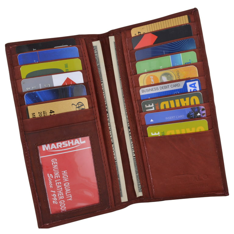 Marshal Wallet Genuine Leather Credit Card Holder Long Wallet with Snap Close Womens Mens, Adult Unisex, Size: Standard