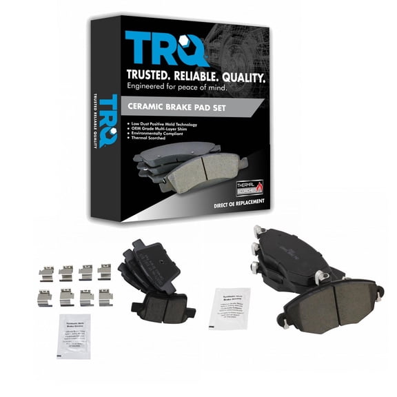 TRQ Front & Rear Ceramic Disc Brake Pad Kit for 2005-2008 Jaguar X-Type New BFA20304