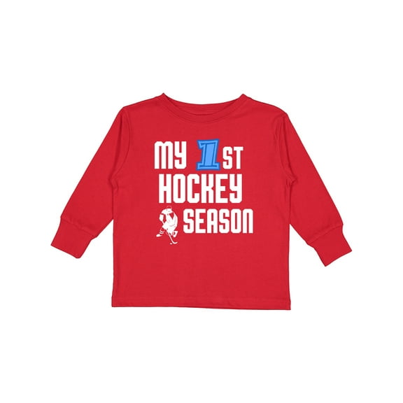 Inktastic my 1st hockey season Boys Long Sleeve Toddler T-Shirt