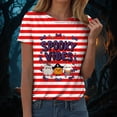 thumbnail image 5 of YDFCWXW Women's Halloween 'SPOOKY VIBES' Graphic Short Sleeve T-Shirt - Cute Round Neck Casual Tee for Spooky Season Red, L, 5 of 7