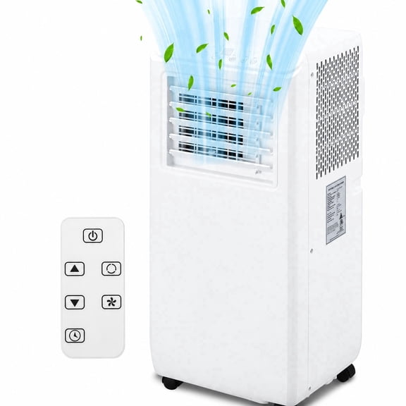 JustSmart 10,000 BTU Portable Air Conditioner 3-in-1 Summer Cooling Dehumidifier Fan Quiet Bedroom AC Unit Remote Control 24H Timer Window Kit