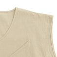 thumbnail image 5 of Aofany Men's Baggy Cotton Linen Vest T-Shirt V Neck Sleeveless With Pockets Tank Tops Blouses, 5 of 8