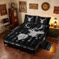 thumbnail image 2 of Manfei Hunting Deer Silhouette Bed Sheets, Camo American Flag Full Size Sheets, Charcoal, Black Reversible 4 Pieces (1 Flat Sheet, 1 Fitted Sheet and 2 Pillowcases), 2 of 6