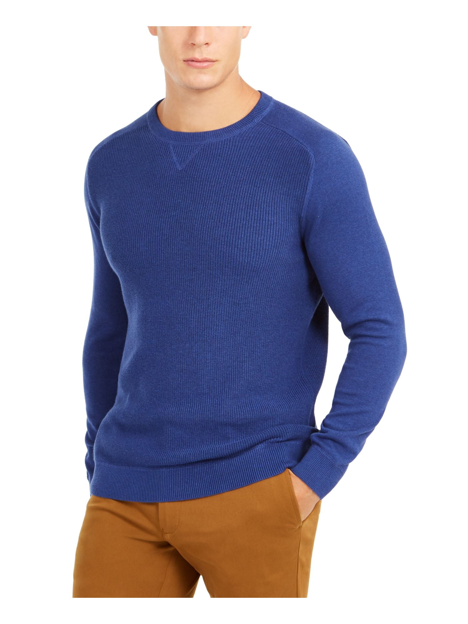mens blue crew neck sweater
