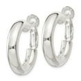 thumbnail image 4 of Auriga Fine Jewelry 925 Sterling Silver 5x25mm Omega Back Hoop Earrings for Women, 4 of 6