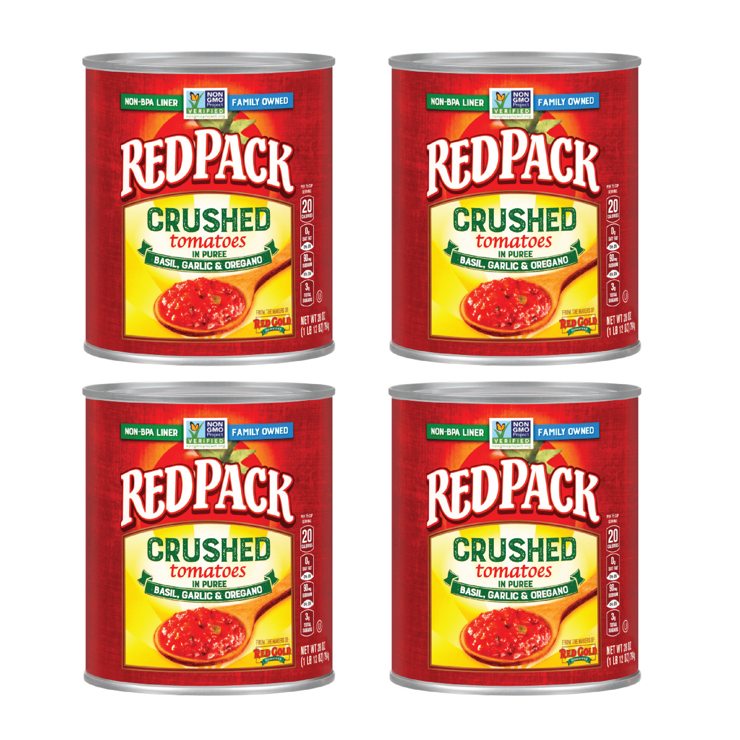 Redpack Crushed Tomatoes in Puree with Basil, Garlic, and Oregano