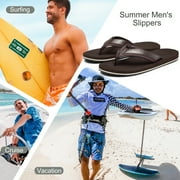 Harvest Land Comfortable Flip Flops for Men Arch Support Thong Sandals Non Slip Summer Beach Slippers Shoes Dark Brown Size 12 Males