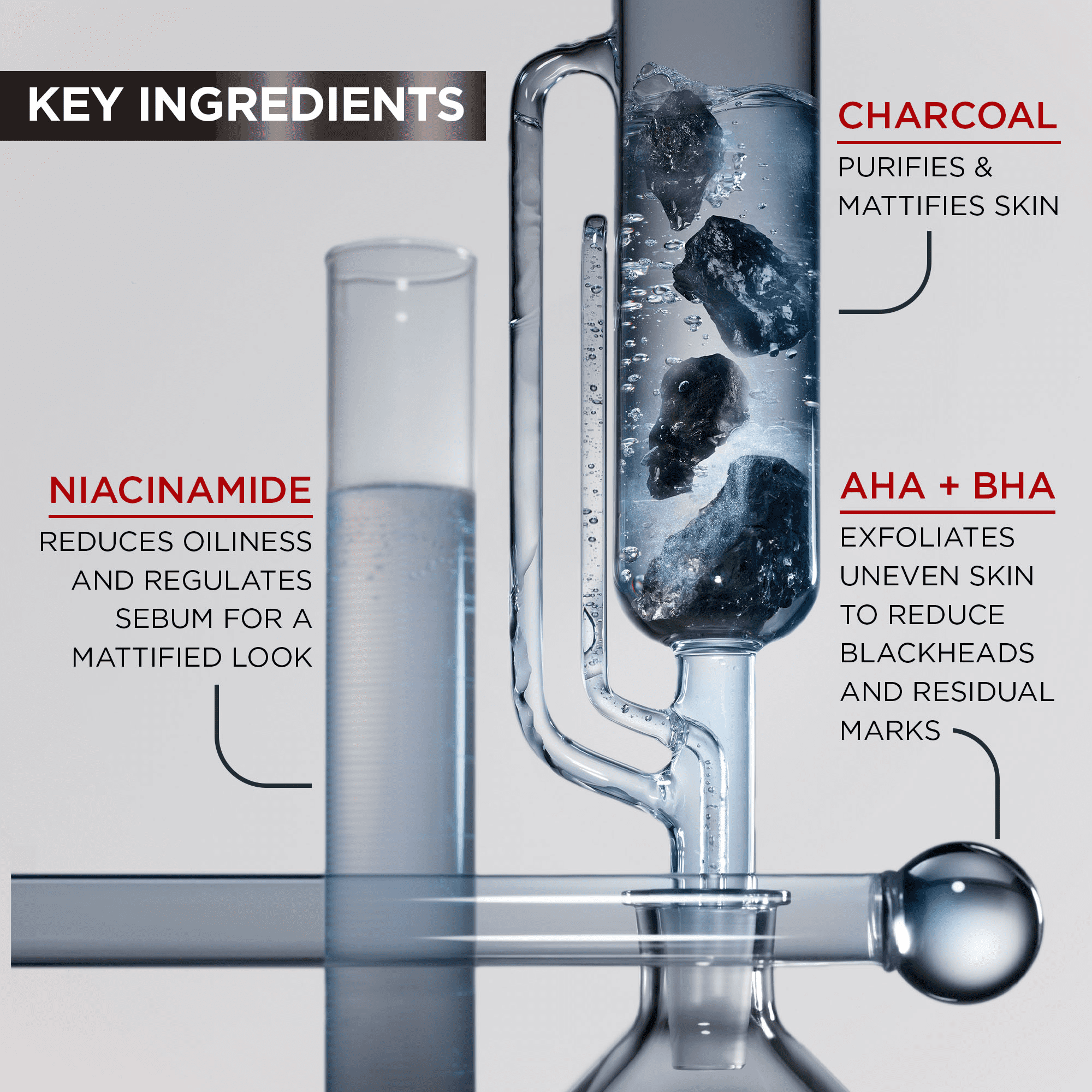 Garnier AHA+BHA Charcoal Mattifying Serum Mask, for Oily Skin, 1 Count